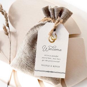 Lucky i Kärlek Välkomsthälsning från Rustic Hors Presentetikett
