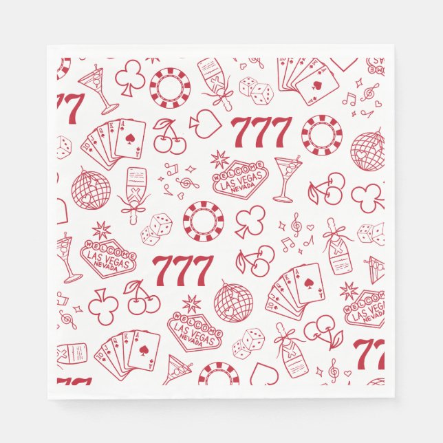 Lucky i Kärlek Vegas Bachelorette Pappersservett (Framsidan)