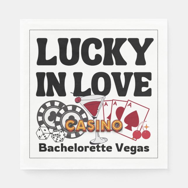 Lucky i Kärlek Vegas Bachelorette Pappersservett (Framsidan)