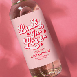 Lucky i Kärlek Vegas Bachelorette Party Vinflaska Etikett