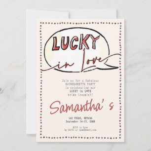 Lucky i Kärlek Vegas Casino Modern Bachelorette Inbjudningar