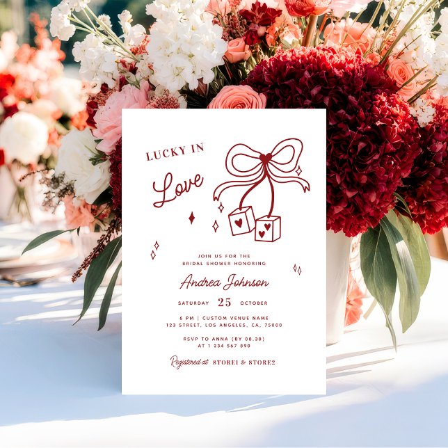 Lucky i Kärlek Vegas Dice Casino Bow Möhippa Inbjudningar (Skapare uppladdad)