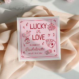 Lucky i Kärlek Whimsical Hand plockade Bachelorett Pappersservett