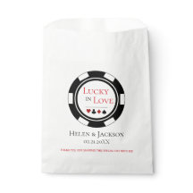 Lucky i Kärlek White Black Poker Chip Bröllop