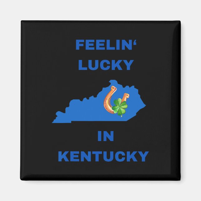Lucky i Kentucky-march St. Patricks Day I Magnet (Framsidan)