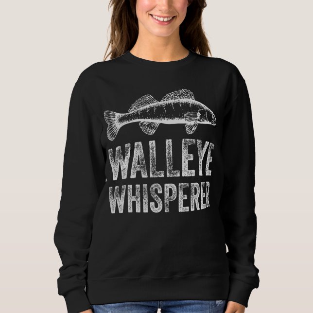 Lucky Ice Fishing Walleye Whisperer Fisherman 2 T Shirt (Framsida)