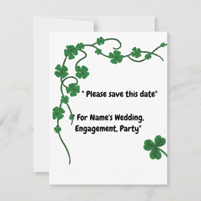 "Lucky in Kärlek - Anpassningsbar Save the Date Ca Spara Datumet (Framsida)