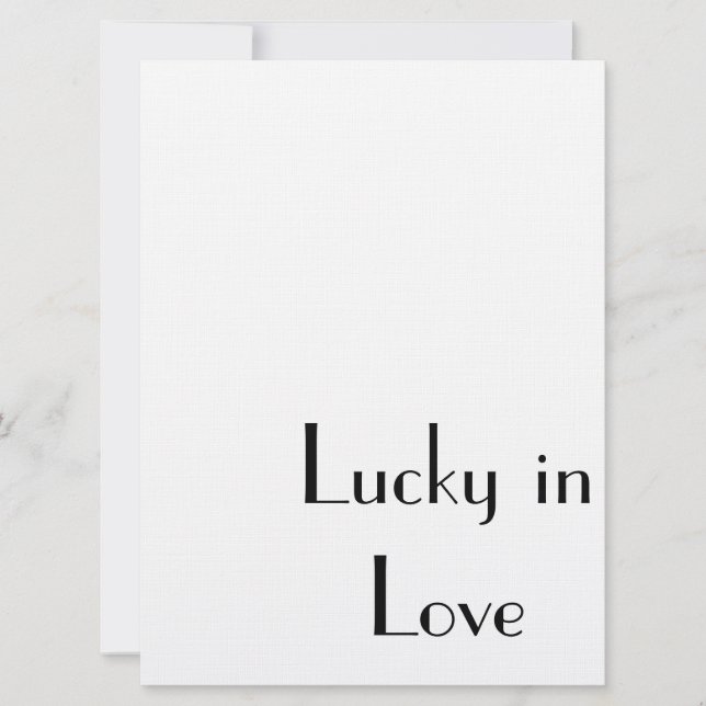 "Lucky in Kärlek" , bröllop, förlovad eller dusch  Inbjudningar (Framsida)