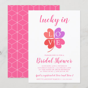 Lucky in Kärlek Heart Shamrock Möhippa Inbjudningar