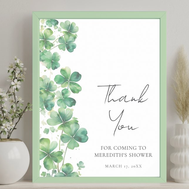 Lucky In Kärlek Möhippa Tack Poster (Lucky In Love Bridal Shower Thank You Sign)