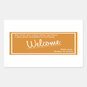 Lucky In Kärlek - Welcome Bag Sticker - Tangerine Rektangulärt Klistermärke