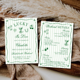 Lucky In Love 4 Day Itinerary Bachelorette Party Inbjudningar