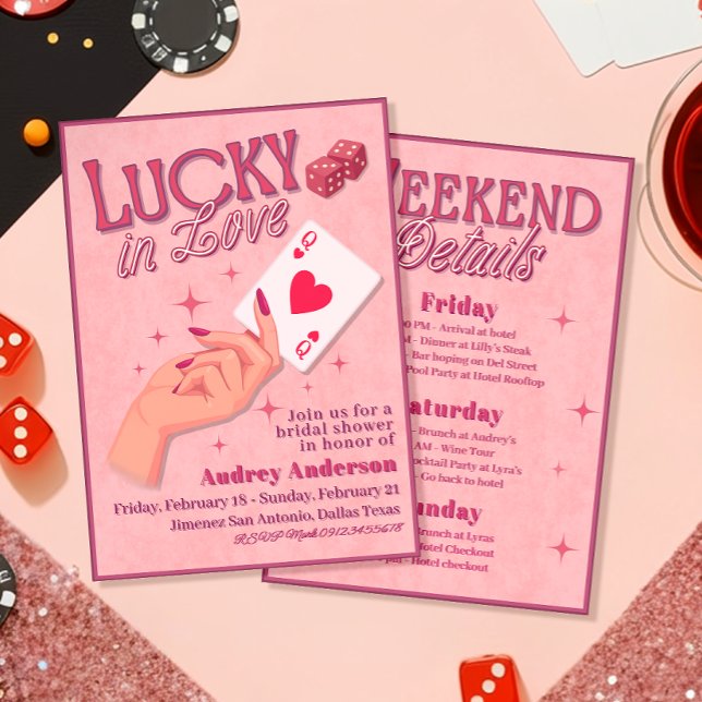 Lucky in Love  Bachelorette  Inbjudningar (Lucky in Love Bachelorette Invitation)