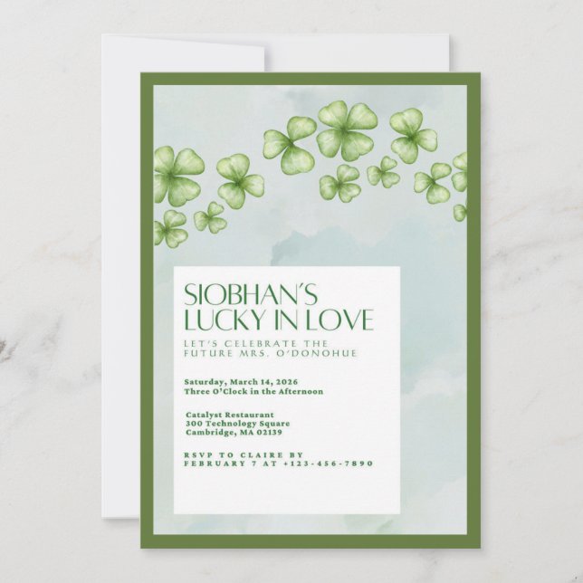 Lucky In Love Bridal Shower Invitation Inbjudningar (Framsida)