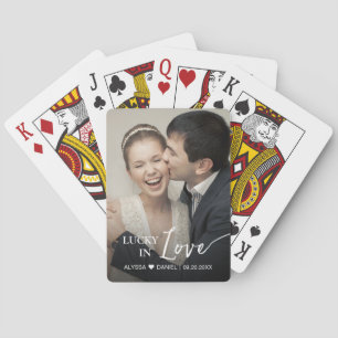 "Lucky in Love" bröllopsgåva Personlig Casinokort