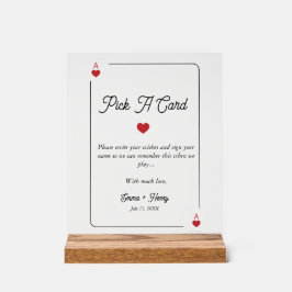 Lucky in Love Grab a Card Acrylic Sign
