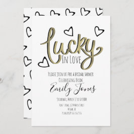 Lucky in Love Hearts Bridal Shower Spara Datumet