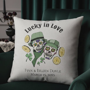 Lucky In Love Irländska Socker Skallar Nygifta Kudde