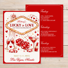 Lucky in Love Las Vegas Bachelorette Casino Party Inbjudningar
