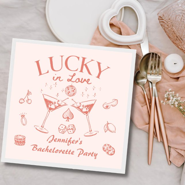 Lucky In Love Perscocktails Sällskapsfest Pappersservett (Skapare uppladdad)