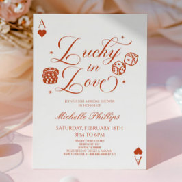 Lucky In Love Playing Card Casino Bridal Shower Inbjudningar