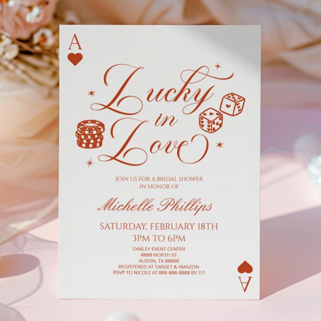 Lucky In Love Playing Card Casino Bridal Shower Inbjudningar (Skapare uppladdad)