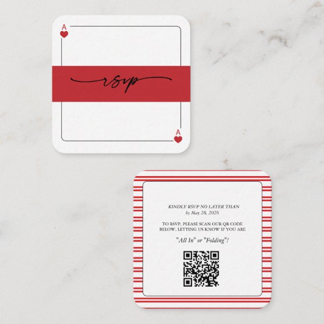 Lucky in Love RSVP QR Code Enclosure Card Tilläggskort (Fram/baksida)