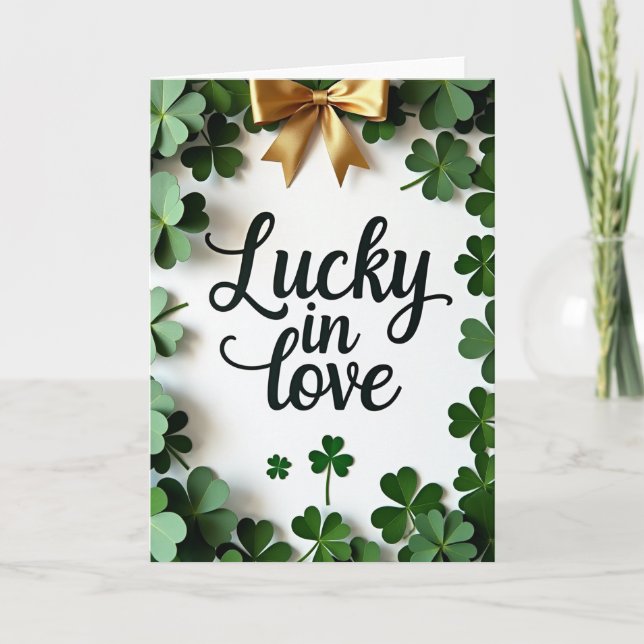 Lucky In Love Shamrock Card Kort (Framsida)