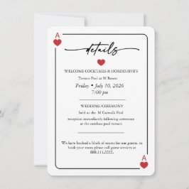 Lucky in Love Wedding Details Card Inbjudningar