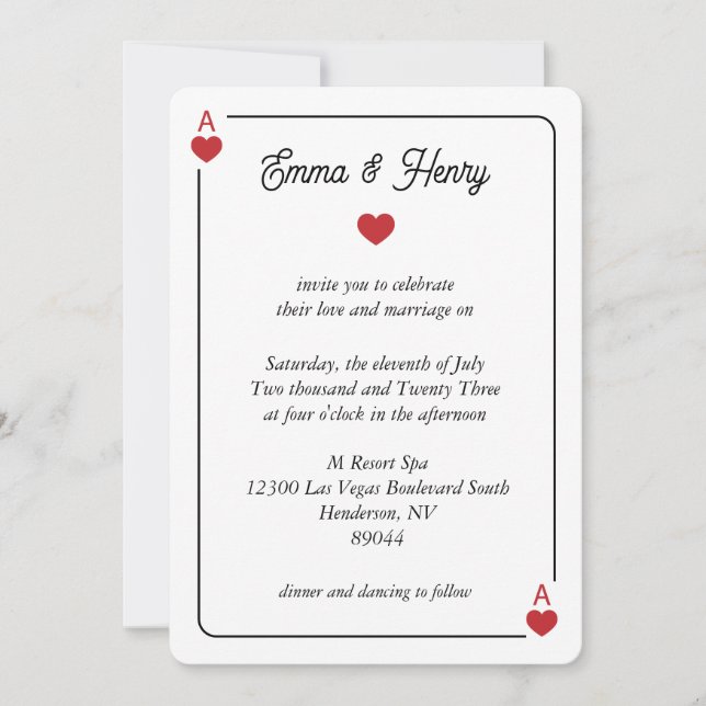 Lucky in Love Wedding Invitation Inbjudningar (Framsida)