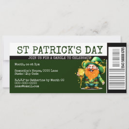 Lucky Irish Boarding pass biljett St patrick's day Inbjudningar