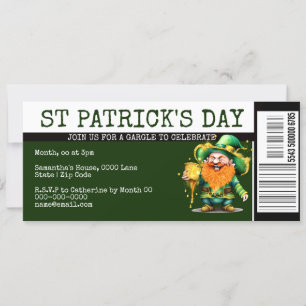 Lucky Irish Boarding pass biljett St patrick's day Inbjudningar