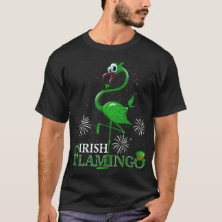 Lucky Irish Flamingo Grönt Saint patrick Dagen 202 T Shirt