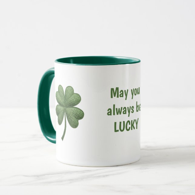 Lucky Irish Four Leaf Clover Mug Mugg (Framsida vänster)
