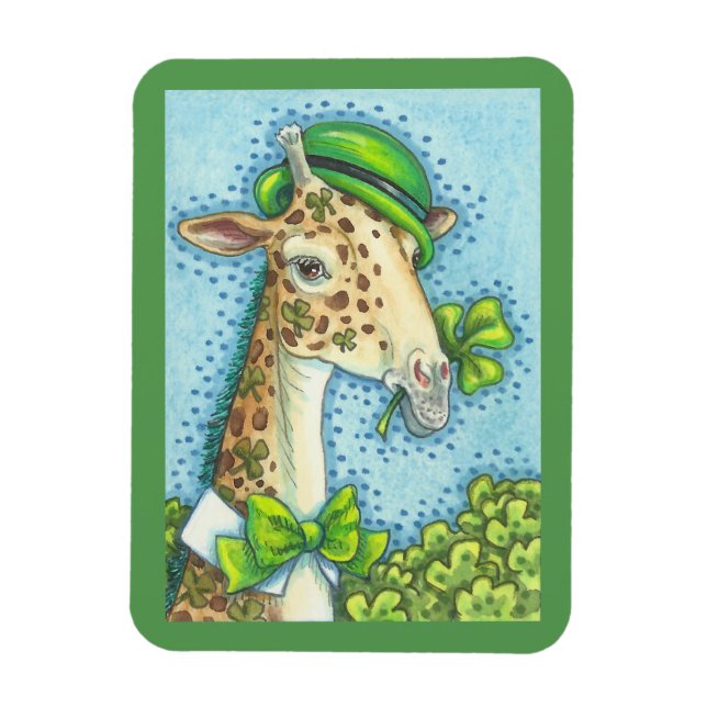 LUCKY IRISH GIRAFFE MAGNET Grönt *Personalisera (Vertikal)