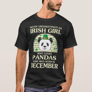 Lucky Irish Girl Kärlek Pandas Saint patrick T Shirt