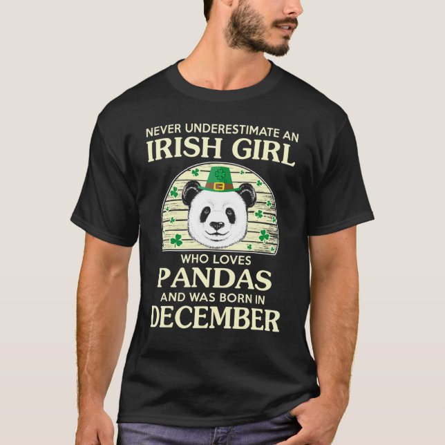 Lucky Irish Girl Kärlek Pandas Saint patrick T Shirt (Framsida)
