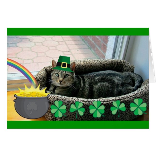 Lucky Irish Indigo Hälsningskort (Framsidan Horizontal)