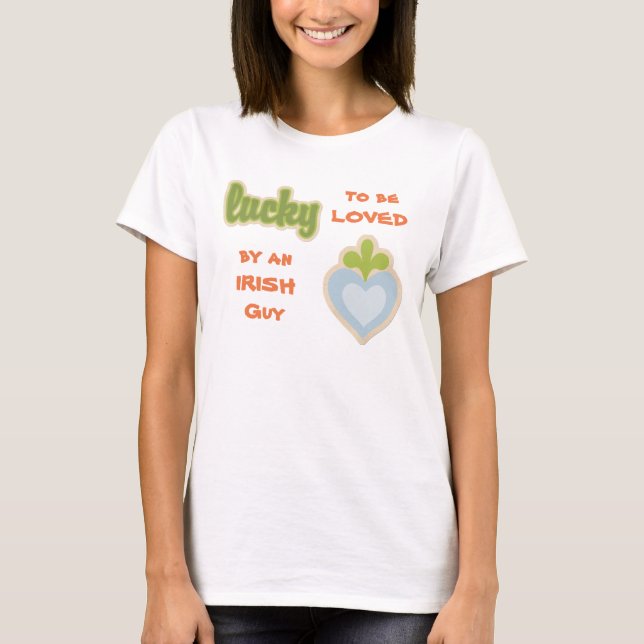 Lucky Irish Kärlek Heart T-shirt (Framsida)