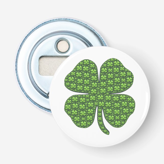 Lucky Irish Klöver Button Flasköppnare (Framsidan)