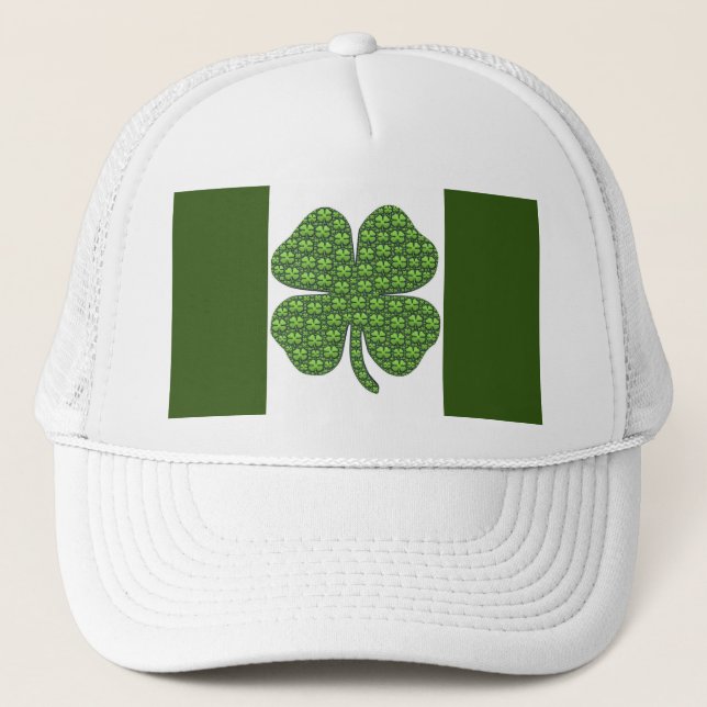 Lucky Irish Klöver Flagga Truckerkeps (Framsida)