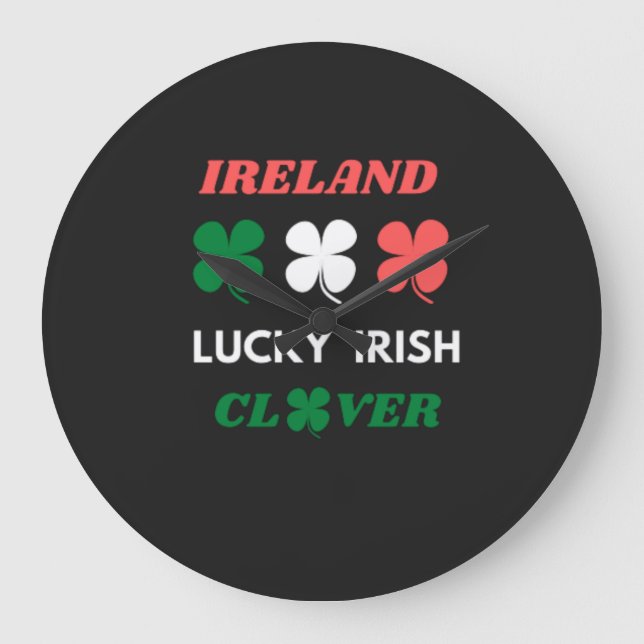 Lucky Irish klöver ireland st.patricks dag  Stor Klocka (Framsida)