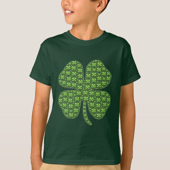 Lucky Irish Klöver Kids' Grönt T-shirt (Framsida)