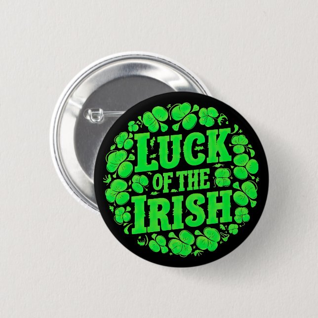 Lucky Irish Klöver Knapp (Framsida & baksida)