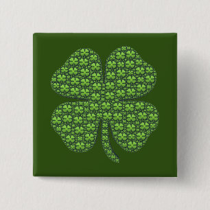 Lucky Irish Klöver Mörk grönt Knapp