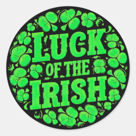 Lucky Irish Klöver Sticker Set Runt Klistermärke
