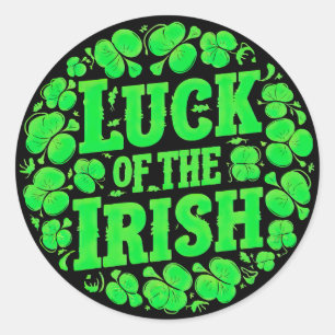 Lucky Irish Klöver Sticker Set Runt Klistermärke