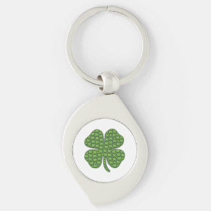 Lucky Irish Klöver Swirl Silverfärgad Nyckelring