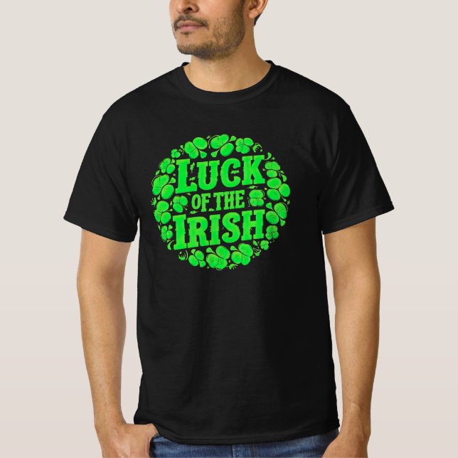 Lucky Irish Klöver T Shirt (Framsida)