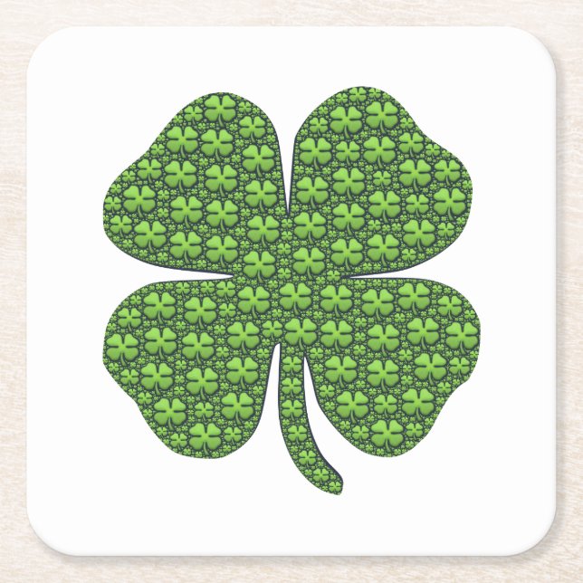 Lucky Irish Klöver Underlägg Papper Kvadrat (Framsidan)